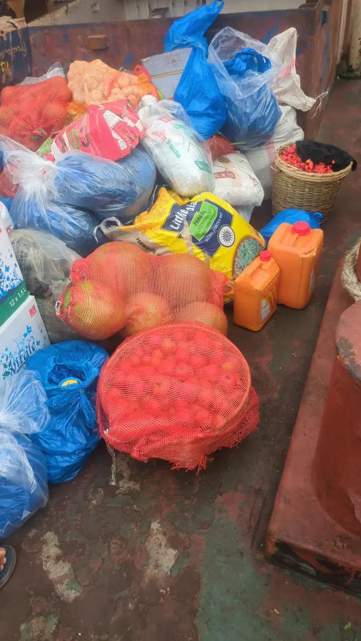 Fresh provisions prepared by the ship chandler for a crew