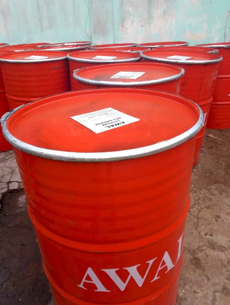 Drums of lubricant oil for ship supply
